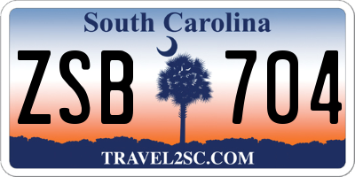 SC license plate ZSB704