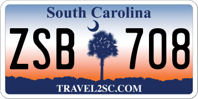 SC license plate ZSB708