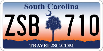 SC license plate ZSB710