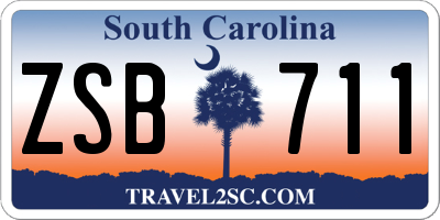SC license plate ZSB711