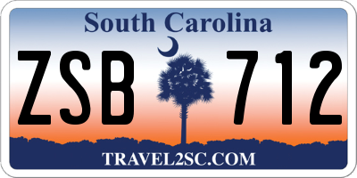 SC license plate ZSB712