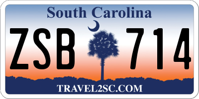 SC license plate ZSB714