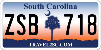 SC license plate ZSB718