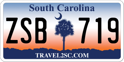 SC license plate ZSB719