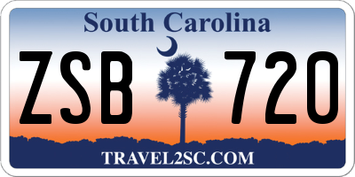 SC license plate ZSB720