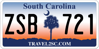 SC license plate ZSB721