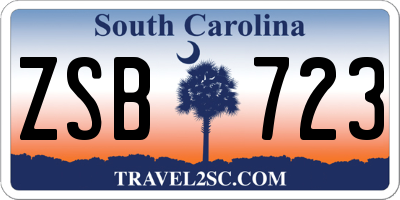 SC license plate ZSB723