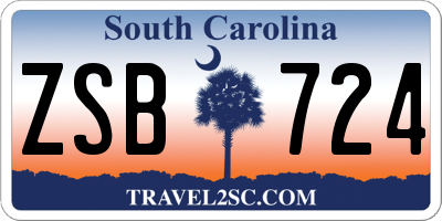 SC license plate ZSB724