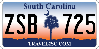 SC license plate ZSB725