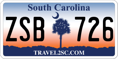 SC license plate ZSB726