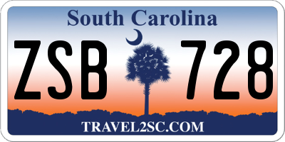 SC license plate ZSB728