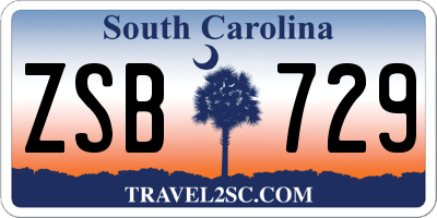 SC license plate ZSB729
