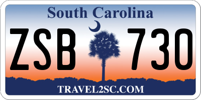 SC license plate ZSB730