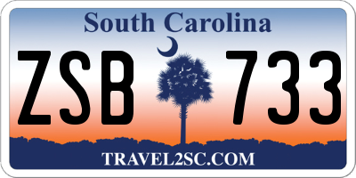 SC license plate ZSB733