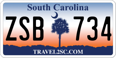 SC license plate ZSB734
