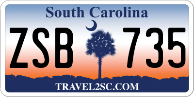 SC license plate ZSB735