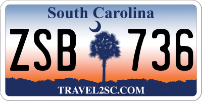 SC license plate ZSB736