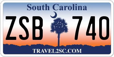SC license plate ZSB740