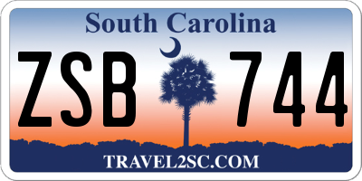 SC license plate ZSB744