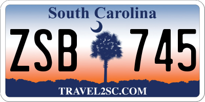 SC license plate ZSB745