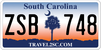 SC license plate ZSB748