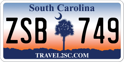 SC license plate ZSB749
