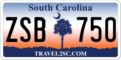 SC license plate ZSB750