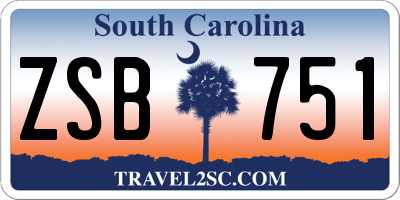 SC license plate ZSB751