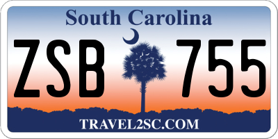 SC license plate ZSB755