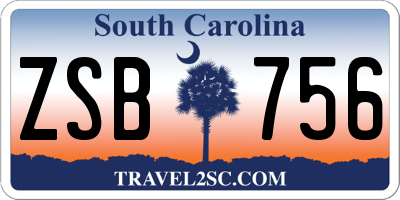 SC license plate ZSB756