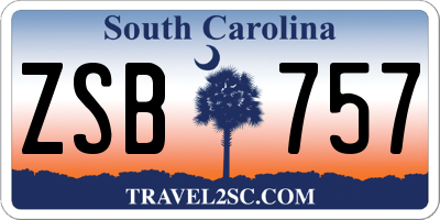 SC license plate ZSB757