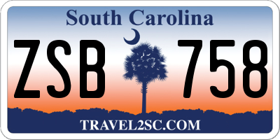 SC license plate ZSB758