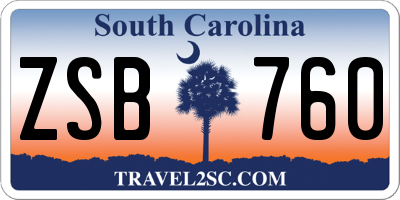 SC license plate ZSB760