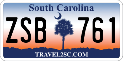 SC license plate ZSB761