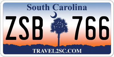 SC license plate ZSB766
