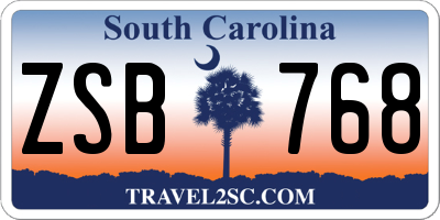 SC license plate ZSB768