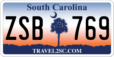 SC license plate ZSB769