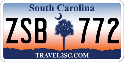 SC license plate ZSB772