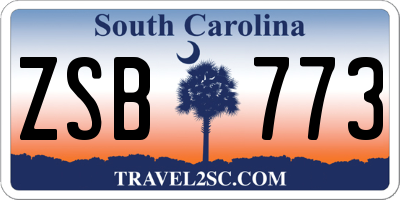 SC license plate ZSB773