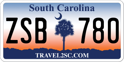 SC license plate ZSB780