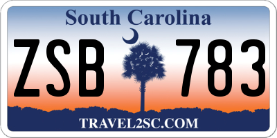 SC license plate ZSB783