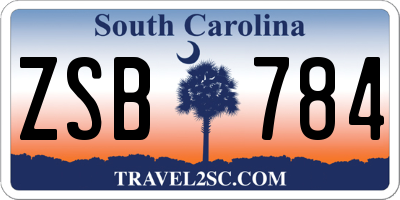 SC license plate ZSB784