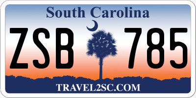 SC license plate ZSB785