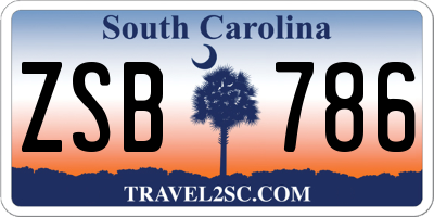 SC license plate ZSB786