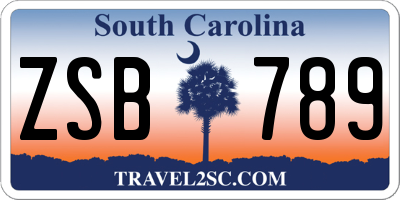 SC license plate ZSB789