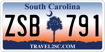 SC license plate ZSB791