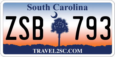 SC license plate ZSB793