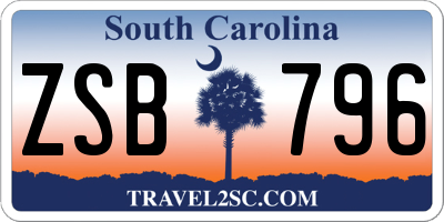 SC license plate ZSB796