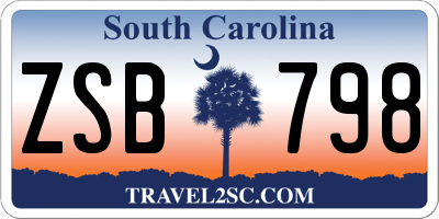 SC license plate ZSB798