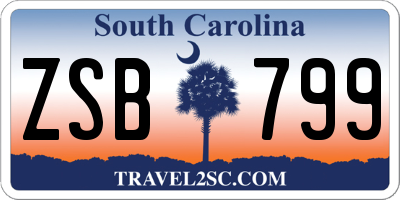 SC license plate ZSB799